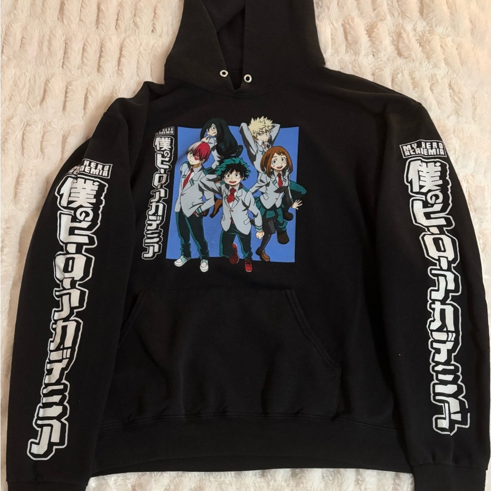 Black Anime Graphic Hoodie